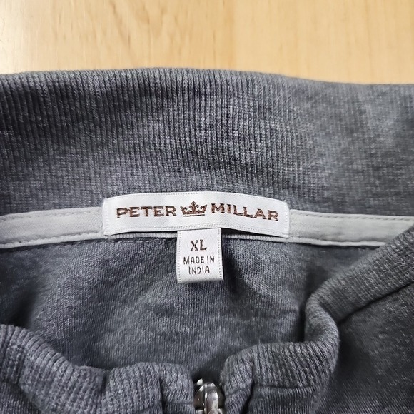Peter Millar Jacket‎ Mens XL Cotton Full Zip Knit Golf Sweater Gray Active - Picture 2 of 11